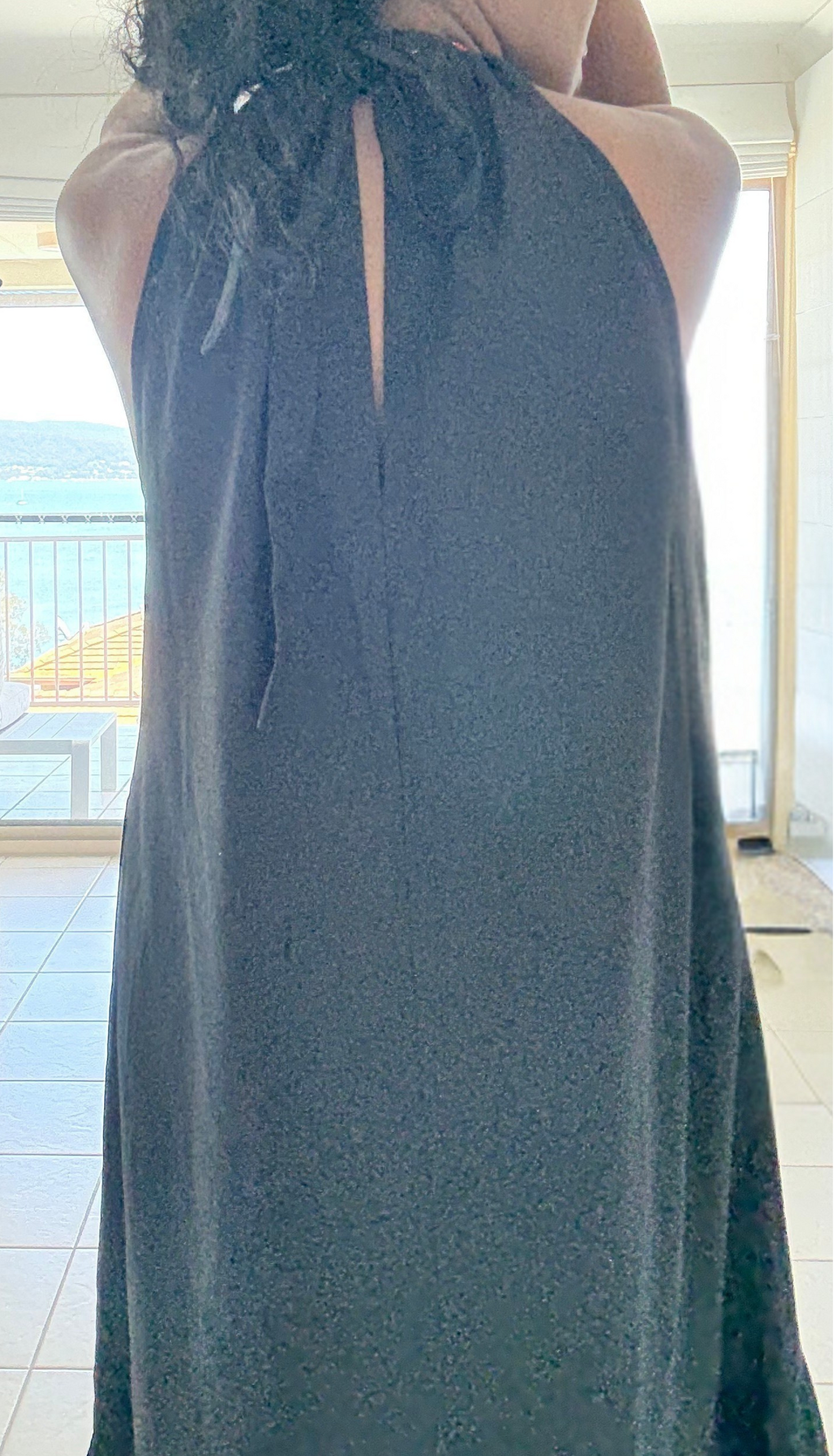 black linen dress halter neck maxi linen dress
