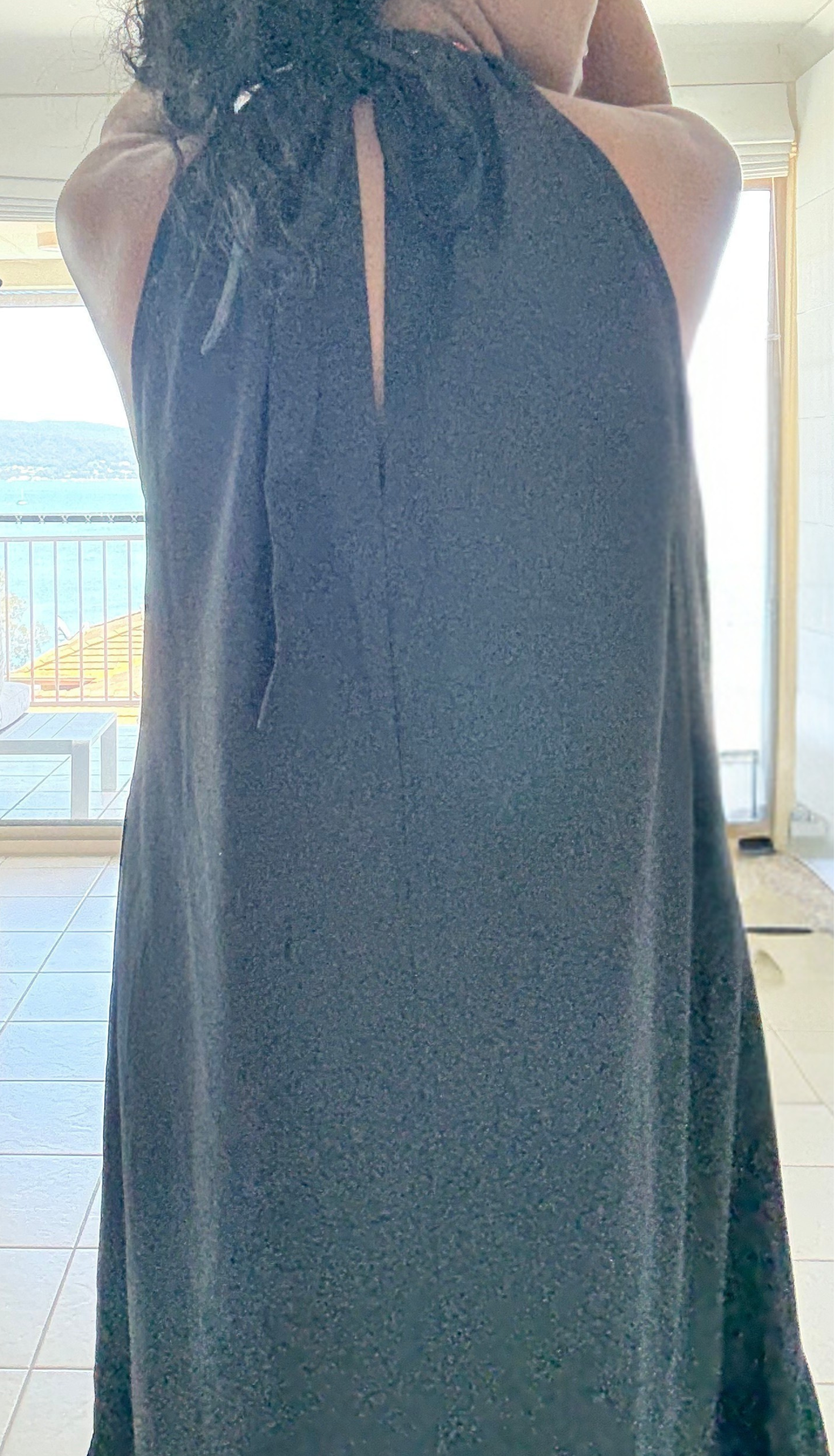 black linen dress halter neck maxi linen dress